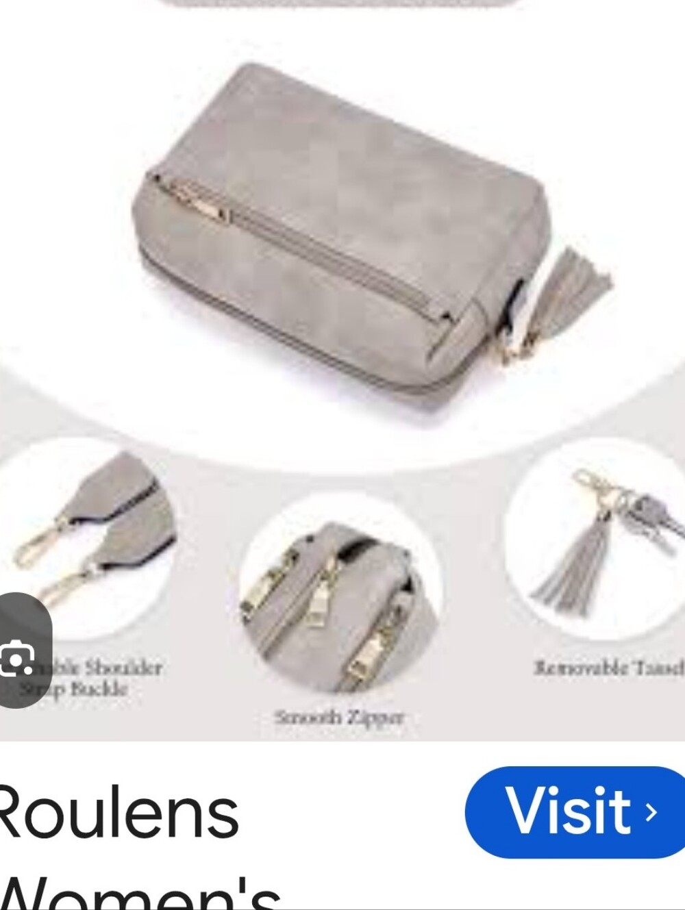 Roulens Faux Leather Triple Zip Small Crossbody Bag NWOT